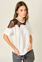 Load image into Gallery viewer, All the Possibilities Lace Tee in White/Black
