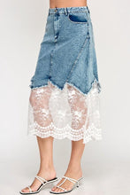 Load image into Gallery viewer, Casually Sophisticated Denim Mix Skirt
