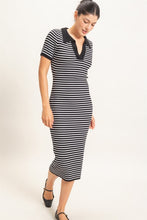 Load image into Gallery viewer, The Feeling Is Mutual Knit Polo Dress in Black
