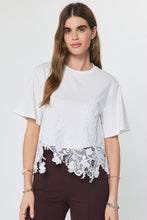 Load image into Gallery viewer, Graceful Aura Lace Tee in White
