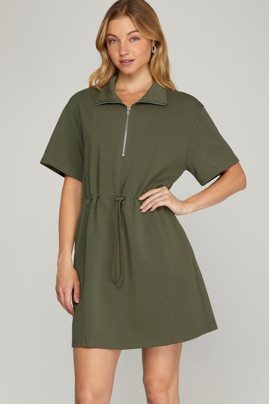 It All Worked Out Olive Dress