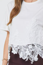 Load image into Gallery viewer, Graceful Aura Lace Tee in White
