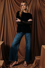 Load image into Gallery viewer, Just Call Me Later Lace Overlay Tee in Black
