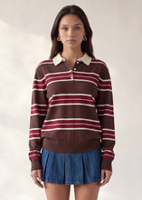 Load image into Gallery viewer, Varsity Charm Polo in Brown
