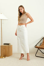 Load image into Gallery viewer, Elevated Essentials White Denim Midi Skirt
