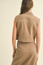 Load image into Gallery viewer, Agency Linen Set in Mocha (Skirt + Vest)
