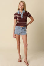 Load image into Gallery viewer, Still Thinking Knit x Denim Polo
