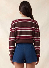 Load image into Gallery viewer, Varsity Charm Polo in Brown
