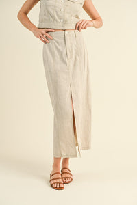 Agency Linen in Oatmeal ( Skirt + Vest)