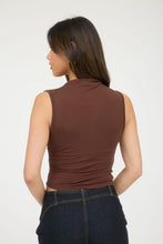 Load image into Gallery viewer, Elevated Essentials - The Mock Neck Tee in Brown
