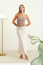 Load image into Gallery viewer, Elevated Essentials Silky Slip Skirt in Champagne
