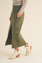 Load image into Gallery viewer, Washed Olive Maxi Skirt
