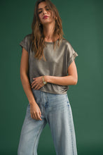 Load image into Gallery viewer, All the Feels Metallic Cuff Tee
