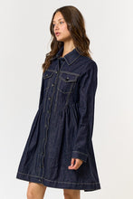 Load image into Gallery viewer, Escaping Shadows Denim Dress
