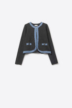 Load image into Gallery viewer, Laid Back Luxe Denim Mix Cardigan
