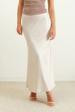 Load image into Gallery viewer, Elevated Essentials Silky Slip Skirt in Champagne
