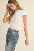 Load image into Gallery viewer, Daring Charm White Smocked Tee
