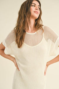 Summer Glow Net Dress in Oatmeal