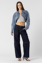 Load image into Gallery viewer, Cool Gal Cropped Denim Jacket
