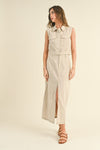 Agency Linen in Oatmeal ( Skirt + Vest)