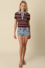 Load image into Gallery viewer, Still Thinking Knit x Denim Polo
