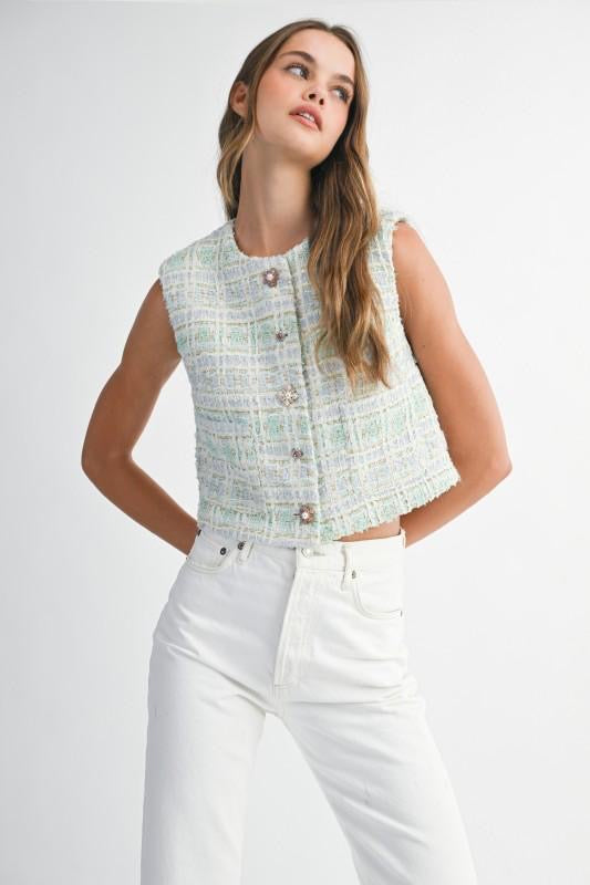 Cosmopolitan Presence Tweed Vest