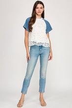 Load image into Gallery viewer, Sweetly Detailed Mixed Tee
