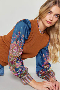 Paisley Melody Mixed Sweater