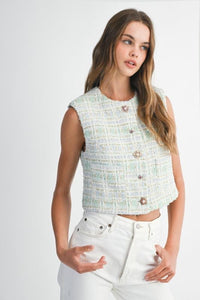 Cosmopolitan Presence Tweed Vest
