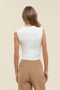 Elevated Essentials White Mock Neck Tank