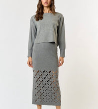 Load image into Gallery viewer, Between the Lines Grey Knit Set
