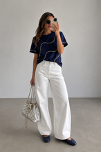 Load image into Gallery viewer, Glimmer Waves Tee in Navy
