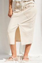 Load image into Gallery viewer, Like Second Nature Ecru Denim Skirt
