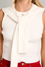 Load image into Gallery viewer, Preppy Gal Tie Detail Top in White
