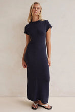 Load image into Gallery viewer, All the Angles Knit Navy Dress
