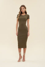 Load image into Gallery viewer, Wardrobe Capsule Knit Dress in Olive
