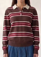 Load image into Gallery viewer, Varsity Charm Polo in Brown
