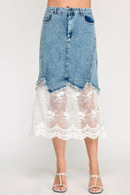 Load image into Gallery viewer, Casually Sophisticated Denim Mix Skirt
