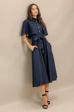 Load image into Gallery viewer, Most Likely Denim Cape Dress
