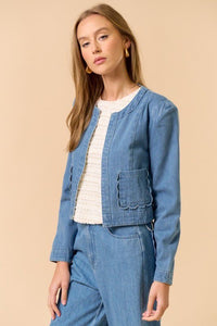 Best One Yet Scallop Denim Set