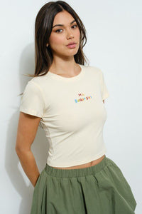Hi Beautiful Beaded Tee