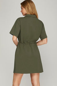 It All Worked Out Olive Dress