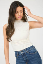 Load image into Gallery viewer, Elevated Essentials - The Mock Neck Tee in Cream
