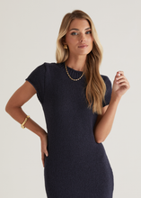 Load image into Gallery viewer, All the Angles Knit Navy Dress
