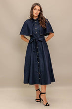 Load image into Gallery viewer, Most Likely Denim Cape Dress
