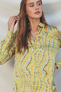 Retro Love Silk Blouse