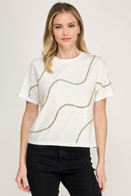 Load image into Gallery viewer, Glimmer Waves Tee in White
