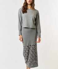 Load image into Gallery viewer, Between the Lines Grey Knit Set
