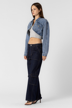 Load image into Gallery viewer, Cool Gal Cropped Denim Jacket
