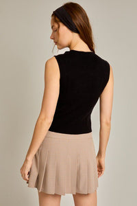 Preppy Gal Tie Detail Top in Black